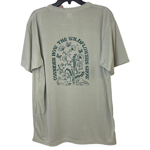 Vapor Apparel Other - New Hand Printed Mens XL Consider How The Wildflowers Grow Short Sleeve T Shirt